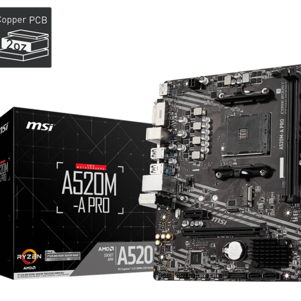 MSI A520M-A PRO Motherboard | AMD A520 Chipset